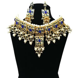 Collier choker indien classique pour femme, pour mariage, fiançailles, anniversaire, fête, vert, cristal traditionnel, Kundan, fausse perle, alliage d'or, cadeau - Product Image 1