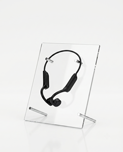 Mostrador acrílico moderno personalizado para tienda minorista, soporte de exhibición para auriculares inalámbricos Bluetooth, percheros para ropa con acabado brillante - Product Image 1