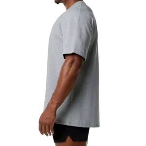 Camiseta Heather Grey Simple para Hombre, Hombros Caídos, Algodón Hilado en Anillo, Textura Suave, Fácil de Usar, Camisetas de Algodón Modernas para Hombre - Product Image 3