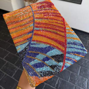 Sac à main artisanal indien de luxe, accessoire de mode décontracté pour le quotidien, avec poignée baguette en perles de verre colorées, accessoire d'art en cristal durable - Product Image 6