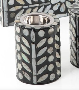 Luxury Black Mother of Pearl Resin <b>Bakhoor</b> Burner Gift Set Mabkhara Arabic <b>Oud</b> Incense Home Fragrance Decor - Product Image 2