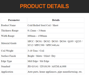 Thép cuộn cán nguội có tính năng định hình tuyệt vời và chất lượng bề mặt cho các thiết bị - Product Image 3
