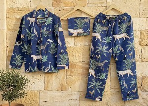 Ensemble de pyjama en coton imprimé à la main : Vêtements de nuit indiens, vêtements de détente d'été, style automne pour femmes - Product Image 6