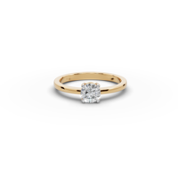 Bague de Fiançailles et de Promesse en Or Massif 14 carats Plaqué Rhodium avec Diamant Solitaire Classique de 0,50 Carat de Coupe Brillante Cultivé en Laboratoire Certifié IGI