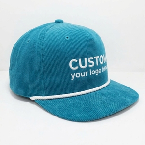 Gorra Snapback de 5 Paneles de Pana Personalizada con Visera Plana, Logotipo Bordado Plano, Rendimiento Transpirable, Impermeable, Unisex, OEM, ODM, MOQ Bajo - Product Image 3