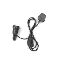 Steker UK + Sakelar On/Off 303 + Dudukan Lampu E27 Setengah Ulir + Alas Penutup Botol + Kabel Daya 1,8 Meter