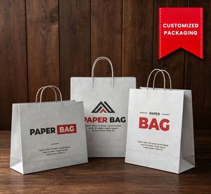 Sacs à emporter en papier kraft personnalisés pour l'emballage alimentaire, sacs à emporter en papier kraft imprimés sur mesure - Product Image 1