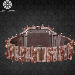 Charm_Jewels Luxury Rose Gold <b>Diamond</b> <b>Watch</b> Square Case Analog Quartz Sapphire Crystal Butterfly Clasp Women's Fashion - Product Image 3