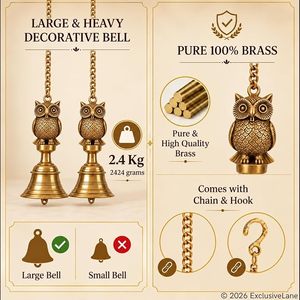 Brass Hanging Owl Bell Wind Chime Decorative Animal <b>Metal</b> Handbell Home Ornament - Product Image 6
