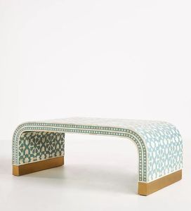 Table console moderne en bois et MDF avec incrustation d'os et cascade pour salon, hôtel, maison et bureau - Product Image 3