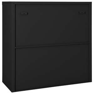 Armoire coulissante en acier anthracite avec verre trempé pour la décoration du salon - Product Image 4