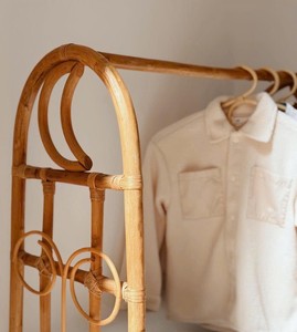 Rattan Doll's Hanging New <b>Rack</b> Clothes Kids <b>Rail</b> Hanger Kids for Nursery Decor Rattan Hook in Vietnam - Product Image 1