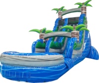 Vente flash d'été : Toboggan aquatique gonflable avec quatre pistes et piscine, en promotion