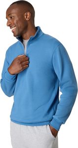 Men's Blue Quarter <b>Zip</b> Knitted Sweater Stand Collar Full Sleeve Solid Casual <b>Shirt</b> Autumn Wear Breathable - Product Image 2