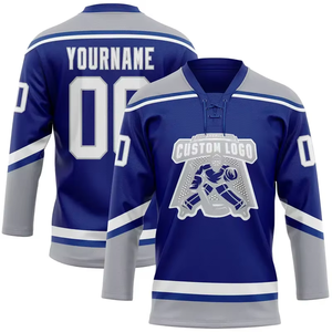 Accept Custom Clothes Unisex Design Your Own Logo Authentic Ice Hockey Jerseys 100% Polyester Digital Print - Product Image 4