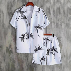Ensemble chemise et short pour homme de haute qualité, prix de gros, été, décontracté, imprimé floral, manches courtes, séchage rapide - Product Image 4