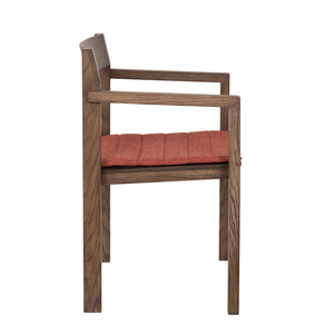 Chaise de salle à manger moderne en bois avec assise rembourrée en lin, design minimaliste écologique et léger, pour la maison, le bureau, l'école, la salle à manger - Product Image 1