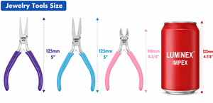 LUMINEX IMPEX LUB=113 <b>Long</b> <b>Nose</b> Stainless Steel Lightweight Smooth Work Jewelry Making Polishing Pliers - Product Image 2
