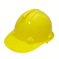 Casque de sécurité jaune CE EN397, coque en HDPE durable, suspension à 4 points, logo personnalisé, fentes en V pour utilisation en construction