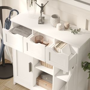 Mobili contenitori in legno con cassetti e ripiani, mobiletto decorativo per soggiorno, camera da letto, bagno - Product Image 5