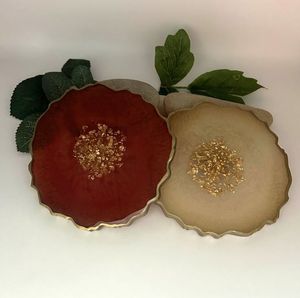 Handmade Green Flower Resin <b>Coaster</b> <b>Set</b> Bulk Supplier White Floral Agate Geode <b>Coasters</b> Tableware Placemat Coffee Cup Mat Tablet - Product Image 2