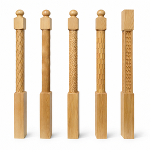 Poste de Escalera de Madera Maciza de Álamo de Alta Calidad, Moderno y Decorativo, Columna para Escalera Interior, Diseño Residencial de Lujo, Piezas para Escaleras - Product Image 1
