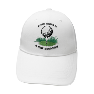 Gorra de Golf Blanca de 6 Paneles, Gorra de Béisbol con Logotipo Bordado en 3D en el Panel Frontal, Ajustada, Unisex, Informal, de Algodón para Primavera/Verano - Product Image 1