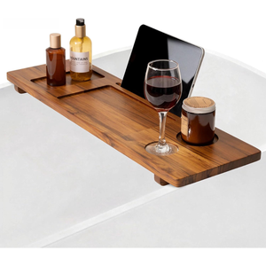 Premium Acacia Wooden <b>Bath</b> Tray for Tub Bathtub <b>Caddy</b> Tray Hotel Bathroom Accessories Wholesale from Vietnam - Product Image 1