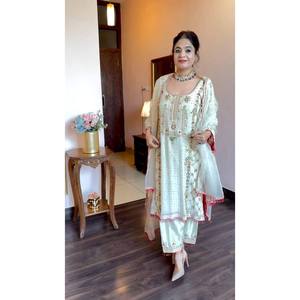 Belle fête porter haut et bas pour femmes avec ensemble Dupatta - Product Image 5