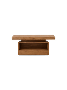 Modern Minimalist <b>Solid</b> <b>Wood</b> Coffee Table Living Room Furniture Oak Finish Cube Design Durable Handmade Eco-Friendly - Product Image 1