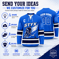 Ensemble de maillot et pantalon de hockey sur glace unisexe pour adultes, 100% polyester respirant, logo personnalisé, OEM, ODM, vente en gros, sublimation