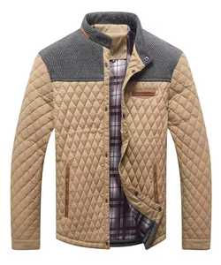 Chaqueta Acolchada Transpirable con Capucha Cortavientos para Hombre, Cuello Alto con Cremallera Frontal, Diseño Casual con Bloques de Color en Lona y Poliéster - Product Image 4