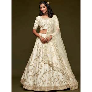 Conjunto de Lehenga Choli Festivo de Seda Bordada para Mujer Talla Grande - Product Image 1