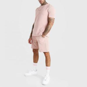 Conjuntos de pantalones cortos de algodón de verano informales para hombre, chándal sólido para Hombre con camiseta, ropa deportiva de 2 piezas - Product Image 2