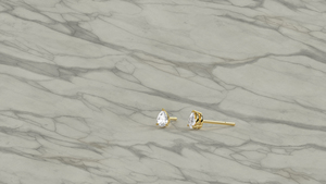 Minimalist 18K Gold <b>Stud</b> <b>Earrings</b> Pear Cut Diamond Solitaire Teardrop Ear <b>Studs</b> <b>Earrings</b> Fine Jewelry for Women - Product Image 2