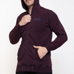 2026-27 Custom Streetwear Oversized Acid <b>Stone</b> Washed Distressed Puff Print Hoodie Sun Faded Acid Wash Zip up Hoodies for Men - Product Image 3