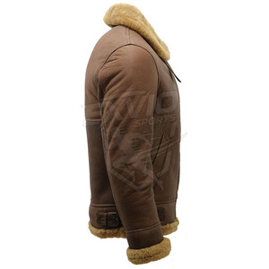 Wholesale Latest Design <b>Men</b> Winter <b>Jacket</b> Best Quality Top Selling <b>Men</b> <b>Shearling</b> Leather <b>Jacket</b> <b>For</b> Online Sale - Product Image 6