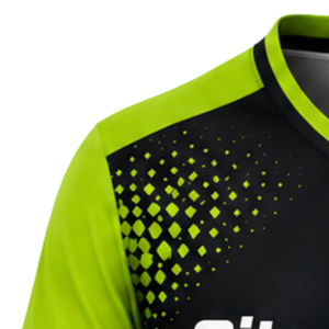 Maillot de volley-ball sublimé noir et vert citron, à manches courtes, pour l'entraînement et la compétition des équipes sportives - Product Image 4