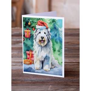 Old English Sheepdog Whimsical A7 Tarjetas de felicitación de Navidad Paquete de 8 tarjetas de notas en blanco con sobres Tamaño 5x7 - Product Image 2
