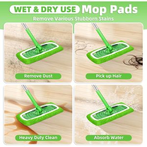 Machine Washable Microfiber Sweeping <b>Mop</b> Pads Reusable <b>Dry</b> and Wet Cloths for Swiffer Sweeper Compatible Refill <b>Mop</b> Pads - Product Image 5