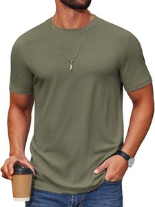 Men's Cotton Spandex T-Shirt Digital Print O-Neck Short Sleeve Loose Fit Eco-Friendly Quick Dry Breathable Casual 180g Knitted - Product Image 1