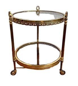 Mirror Top And Base Round Shape Hotel <b>Trolley</b> & Cart For Easy <b>Serving</b> Use Coffee Food With 4 Wheels Hotel <b>Trolley</b> & Cart - Product Image 1