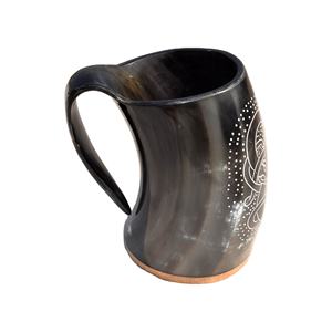 แก้วเขาสัตว์สไตล์ยุคกลาง งานฝีมือแบบไวกิ้ง แกะสลักลายสัตว์ธรรมชาติ สำหรับคอสเพลย์ การแสดงบทบาทสมมติ และตกแต่งบ้านสไตล์ชนบท - Product Image 3