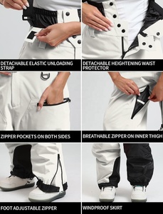 Pantalones impermeables de invierno para hombre y mujer, pantalones de nieve para senderismo, ropa general de Snowboard para hombre, pantalones de esquí con tirantes para deporte de montaña - Product Image 6