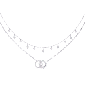 Collier en or jaune avec diamants naturels taille brillant rond, design minimaliste pour unisexe, à porter au quotidien, or massif 18 carats - Product Image 3