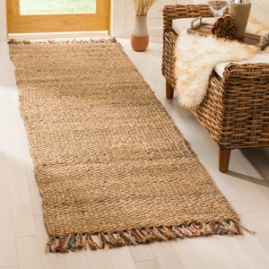 Tapis tressé artisanal en jute 100% naturelle, antidérapant, réversible, adapté aux animaux domestiques, style oriental, grand format - Product Image 6