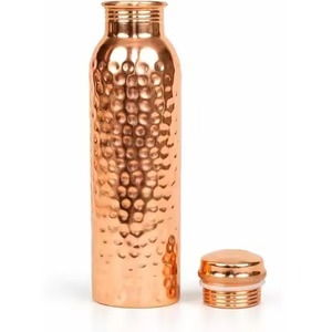 Copper Water Bottle set 1000ml Hammered Finish Portable Travel <b>Drinkware</b> With 2 Glass - Product Image 3