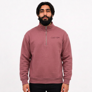 Sweat-shirt molletonné personnalisé à col zippé, épais, pour l'hiver, impression numérique, lot de 2 pièces, commande en gros pour les détaillants de vêtements aux États-Unis - Product Image 3