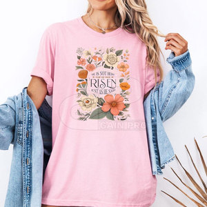 T-shirt élégant pour femmes, en coton doux, à manches courtes, imprimé, confortable, décontracté, pour tenue de printemps - Product Image 2