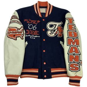 Chaqueta de Béisbol Estilo Vintage para Hombre, Felpa, Corte Holgado, Letra Bordada, Logotipo Personalizado, Moda Primavera Otoño - Product Image 2